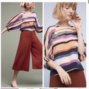 Anthropology Maeve silk blouse medium